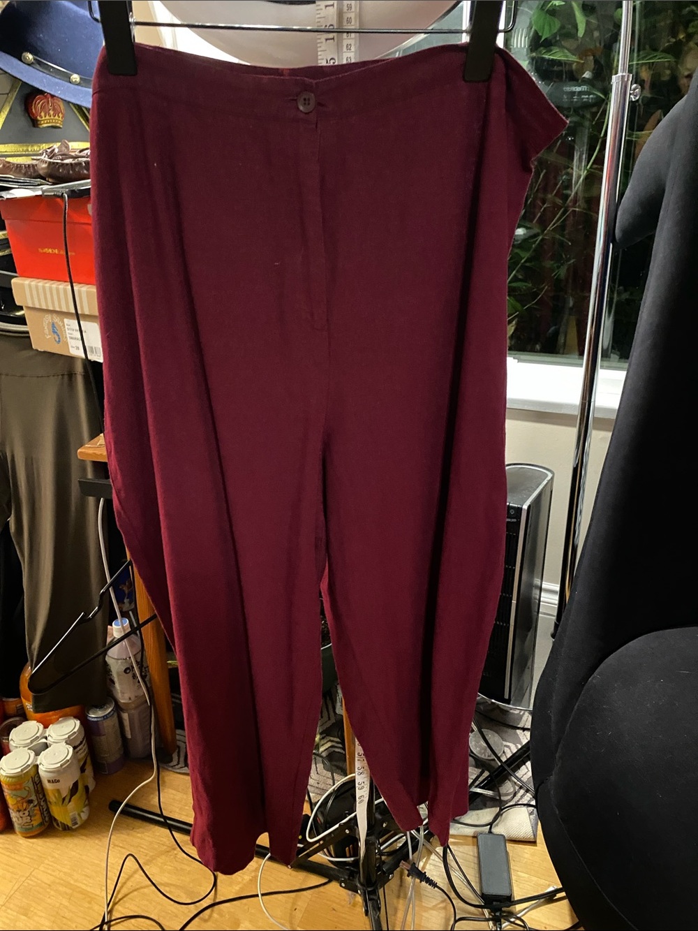 Jennifer Moore Burgundy Capris